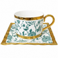 Elegant Royal Tea Set | Fine Bone China | Square Plate | Golden Coating