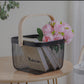 Elegant Wooden Handle Basket | Multipurpose Storage & Serving Basket | Durable Coated Body