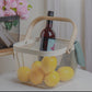 Elegant Wooden Handle Basket | Multipurpose Storage & Serving Basket | Durable Coated Body