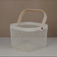 Elegant Wooden Handle Basket | Multipurpose Storage & Serving Basket | Durable Coated Body
