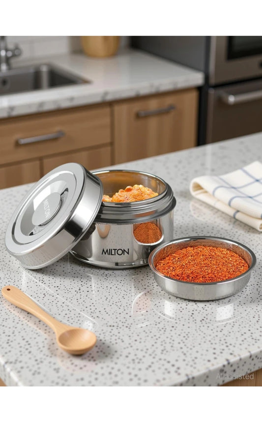Milton Steel Snack Medium Lunch Box | BPA Free | Stainless Steel | 1 Year Warranty