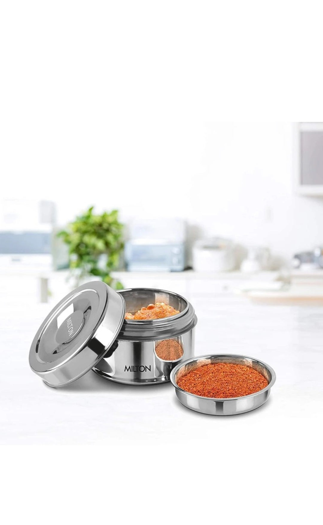 Milton Steel Snack Medium Lunch Box | BPA Free | Stainless Steel | 1 Year Warranty