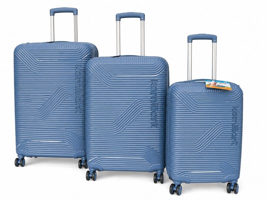 Kamiliant Nexus 3-Piece Luggage Set | Small + Medium + Large | PP Hard-Shell Trolley Set | 8 Spinner Wheels | 3-Digit Lock
