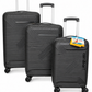 Kamiliant Nexus 3-Piece Luggage Set | Small + Medium + Large | PP Hard-Shell Trolley Set | 8 Spinner Wheels | 3-Digit Lock