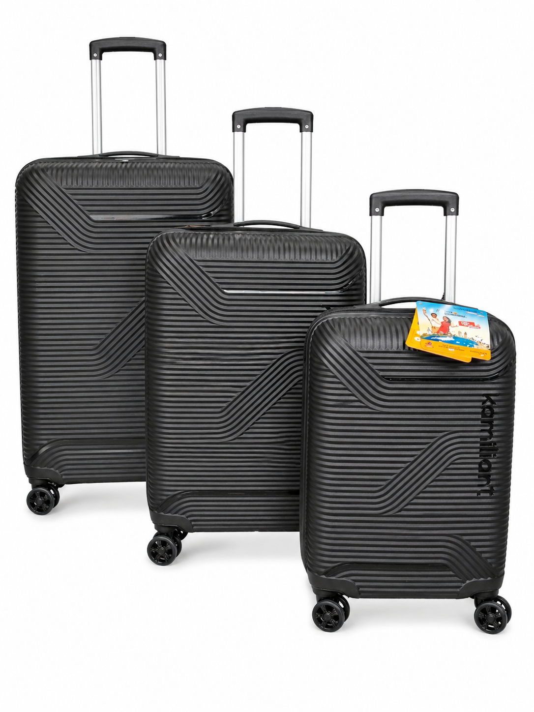 Kamiliant Nexus 3-Piece Luggage Set | Small + Medium + Large | PP Hard-Shell Trolley Set | 8 Spinner Wheels | 3-Digit Lock