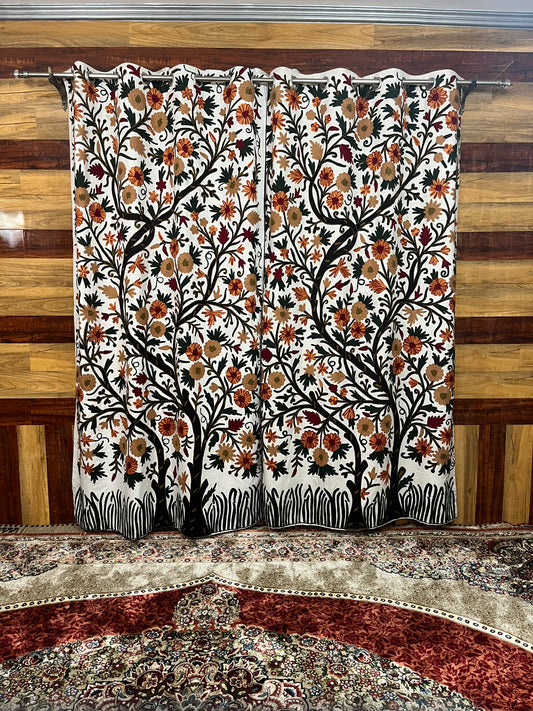 TREE OF LIFE CREWEL WORK KASHMIRI CURTAIN