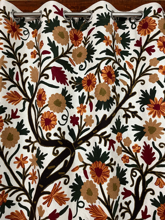TREE OF LIFE CREWEL WORK KASHMIRI CURTAIN