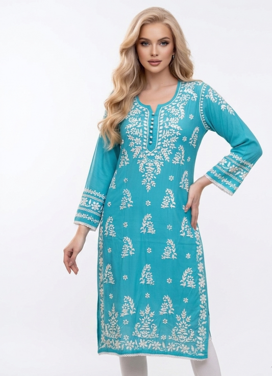 Chikankari Work Kurta | Full Embroidery | Premium Ethnic Wear