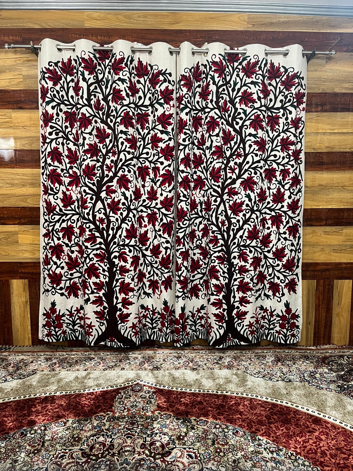 Aatish Chinar Tree Crewel Curtain
