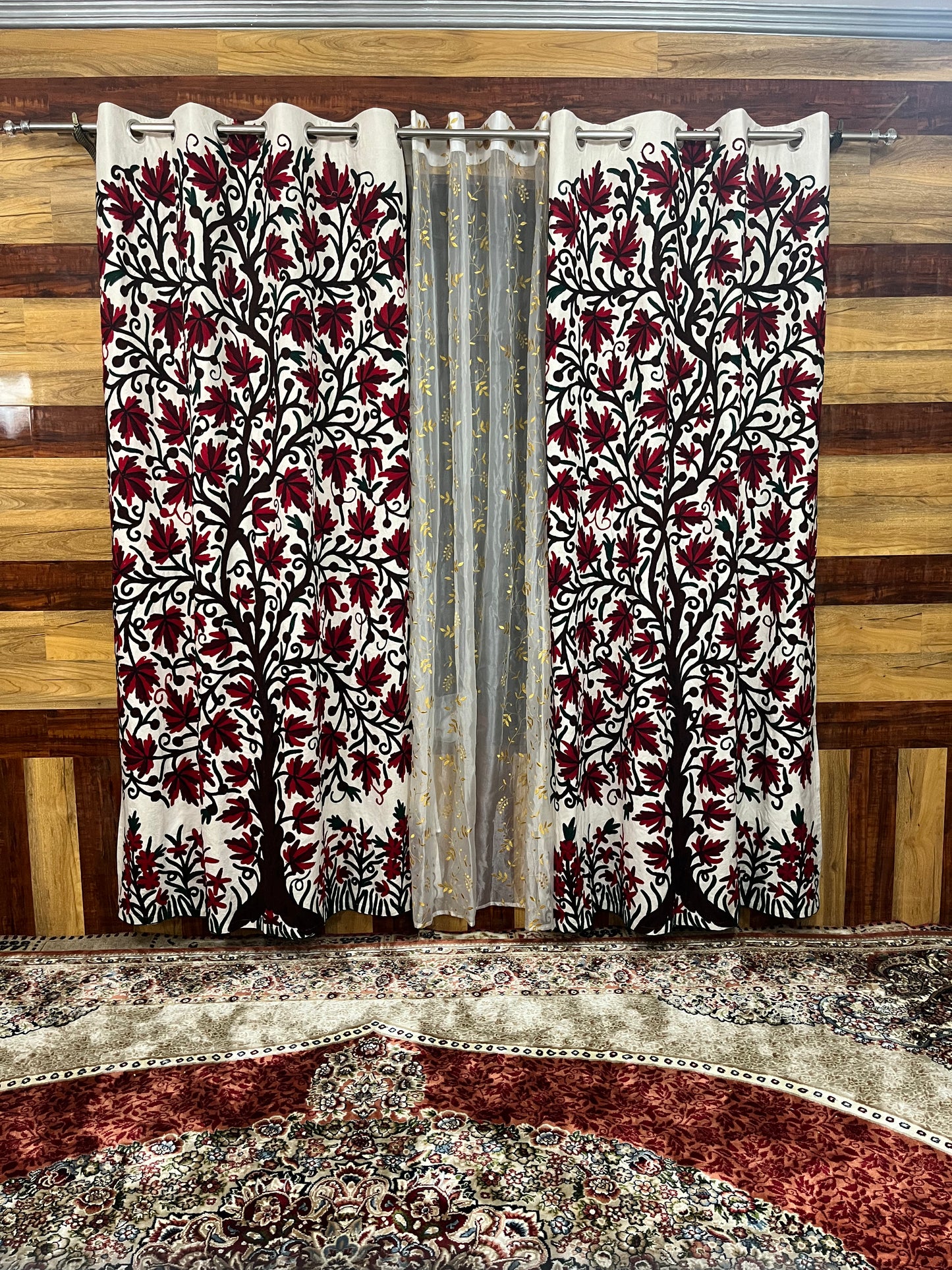 Aatish Chinar Tree Crewel Curtain