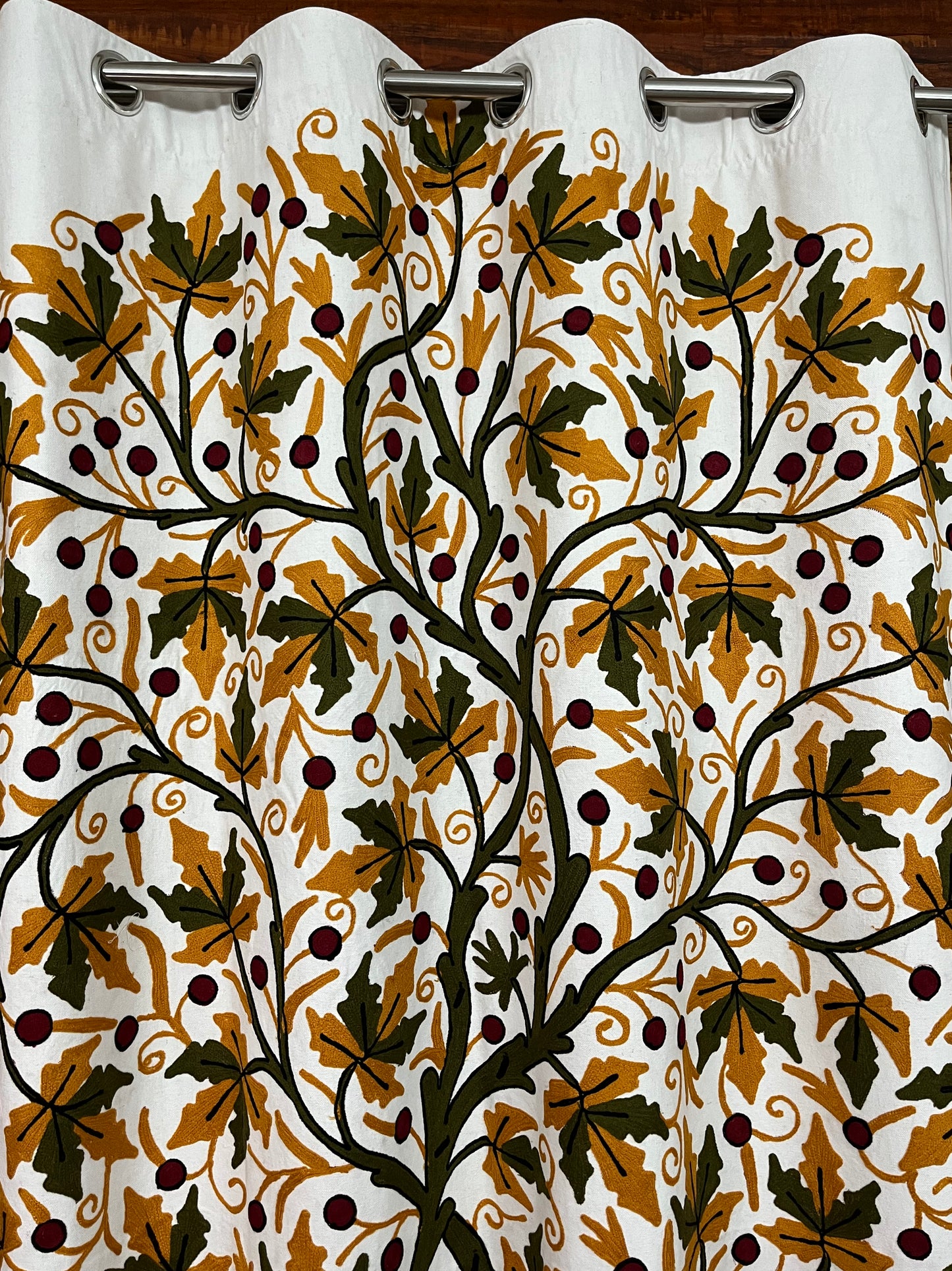 Boulevard Chinar Tree Crewel Work Kashmiri Curtain