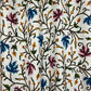 Blue Purple Leaf Handmade Crewel Curtain