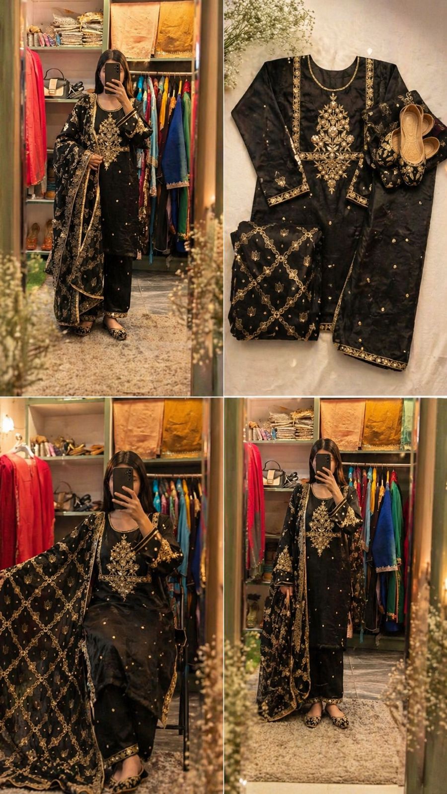Black Hand Dabka Bridal Suit | Timeless Luxury Trousseau Wear