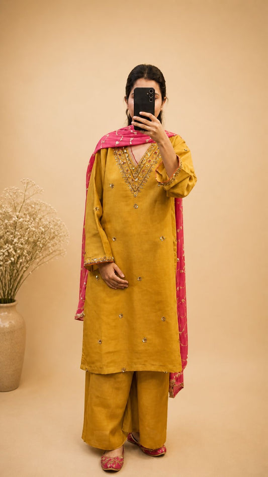 Elegant Sheer Kurta Set | Flowy Festive Wear | Lightweight & Graceful Design