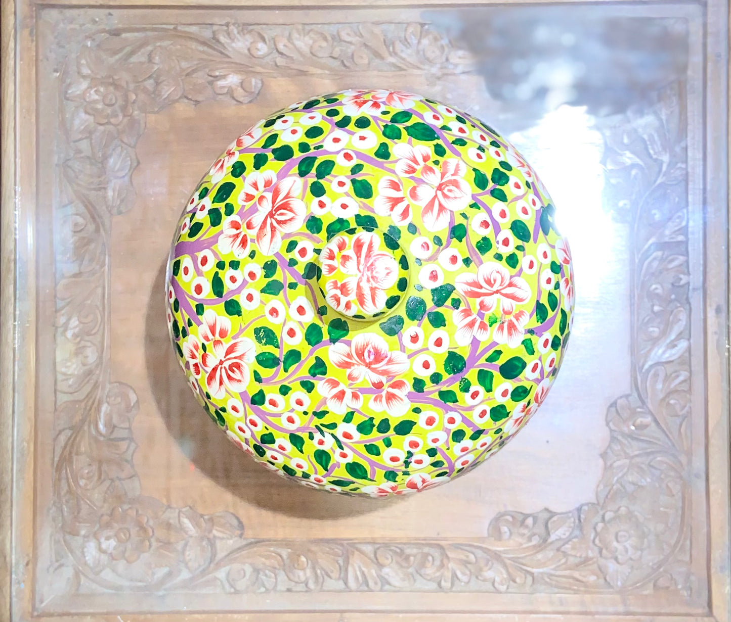 Kashmiri Paper Mache Decorative Box | Handcrafted Naqashi Art | Luxury Storage & Décor