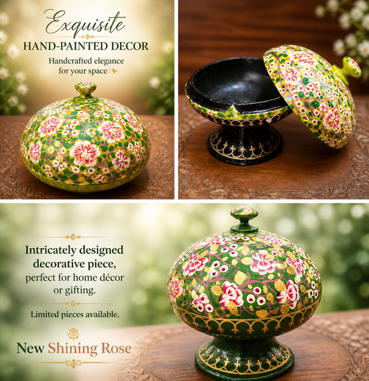 Kashmiri Paper Mache Decorative Box | Handcrafted Naqashi Art | Luxury Storage & Décor