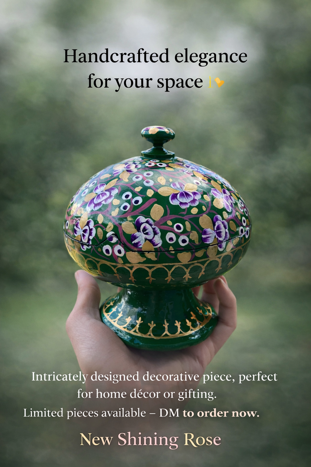 Kashmiri Paper Mache Decorative Box | Handcrafted Naqashi Art | Luxury Storage & Décor