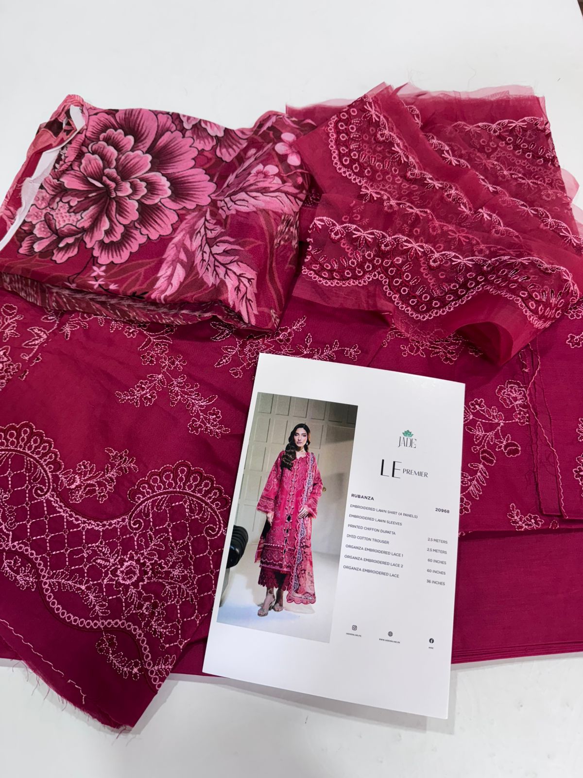 LE Premier by Jade – Rubanza 3PC Luxury Lawn Suit | Original Designer Collection