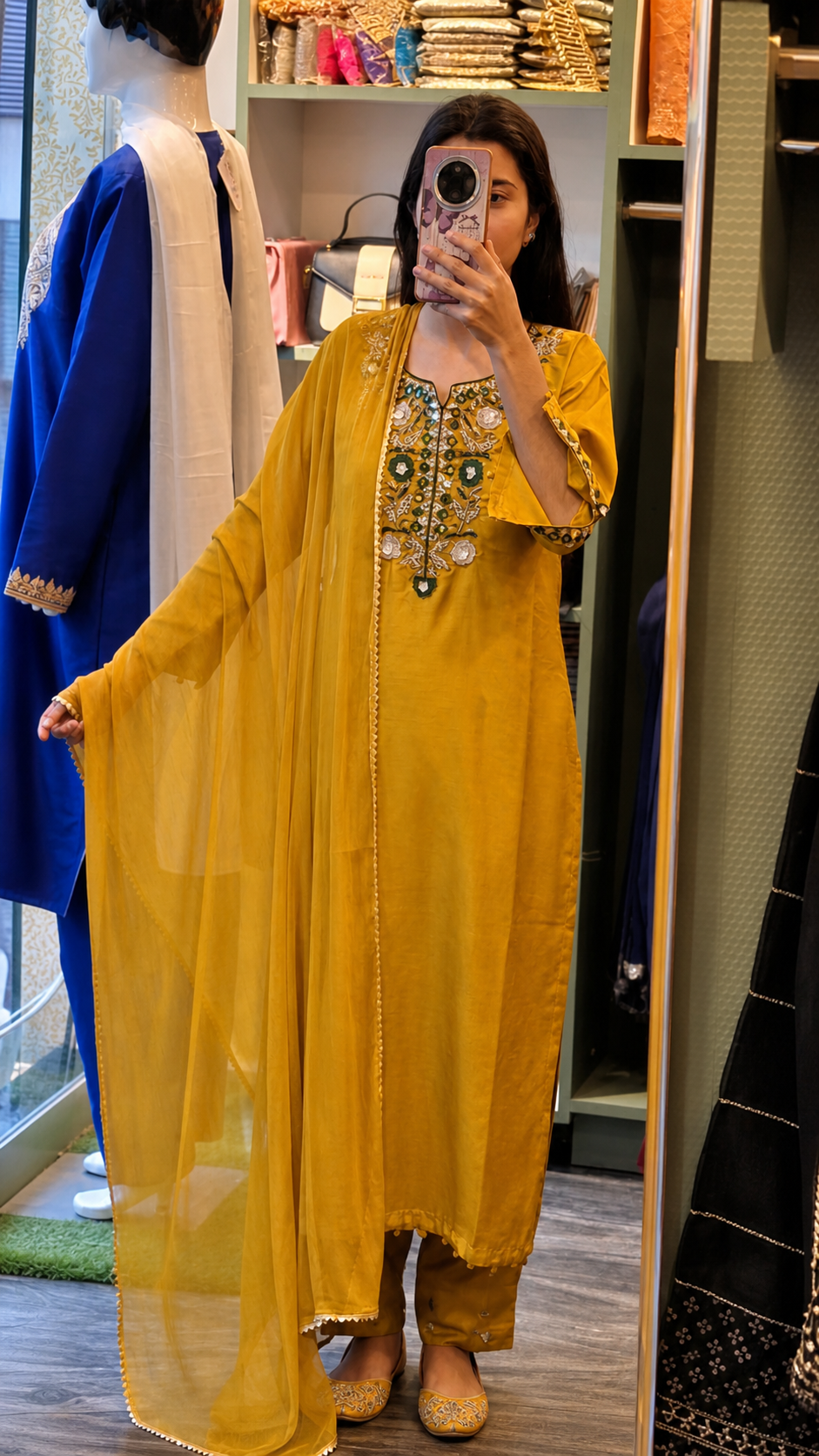 Mustard Embroidered Ensemble | Elegant Festive Wear | Timeless Ethnic Statement
