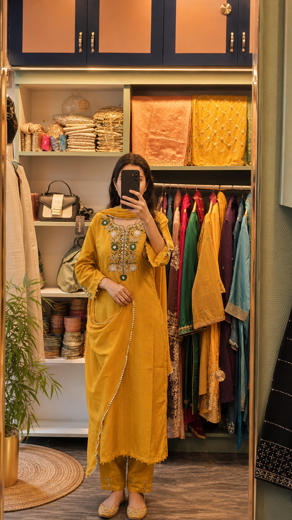 Mustard Embroidered Ensemble | Elegant Festive Wear | Timeless Ethnic Statement
