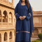Premium Ruby Cotton 3-Piece Cord Set | Sozni Lace Work | Chiffon Dupatta | Elegant Ethnic Wear