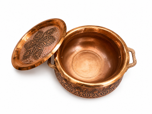 Nakchdaar copper handi with installed black ink(sawaad).