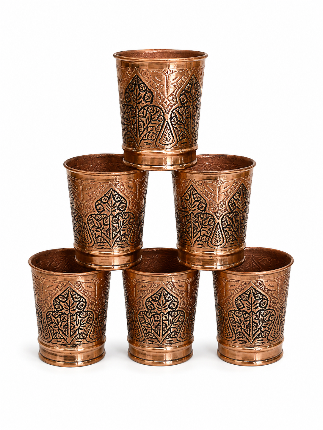 Nakchdaar glasses 6 peices made up of copper with installed speacial black ink called sawaad.