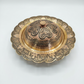 Nakchdaar copper dry fruit container having 4 different section for 4 different kinds of dry fruites with beautiful design.