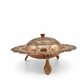 Nakchdaar copper dry fruit container having 4 different section for 4 different kinds of dry fruites with beautiful design.