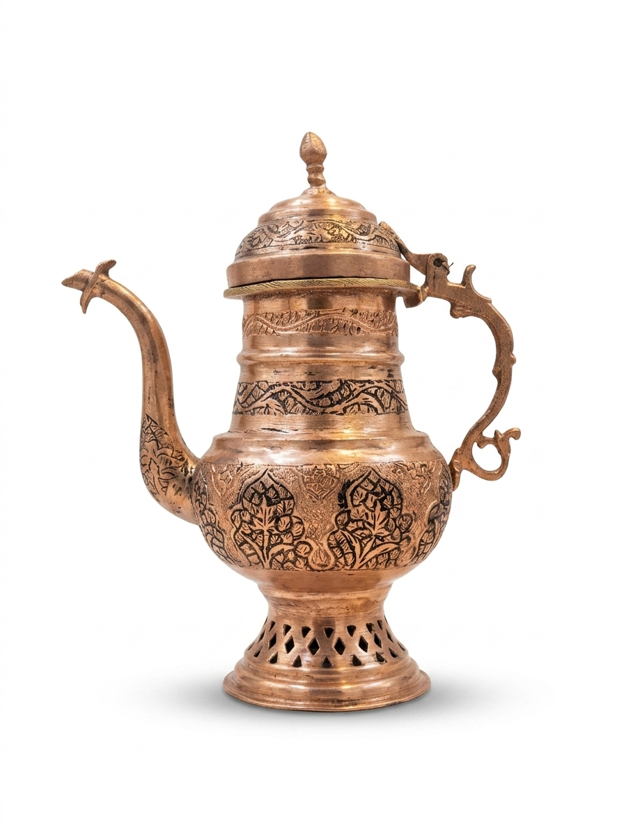 Nakchdaar copper unique oil keeper used to contain oil .