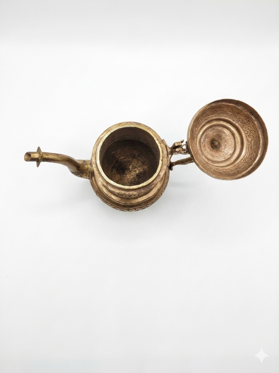 Nakchdaar copper unique oil keeper used to contain oil .