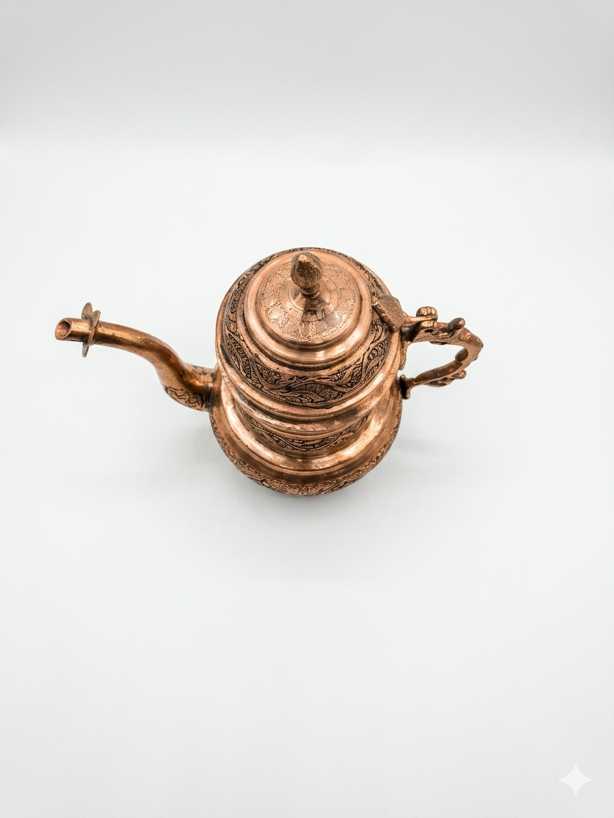 Nakchdaar copper unique oil keeper used to contain oil .
