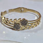 Anti Tarnish White Zirconian Floral Bangle