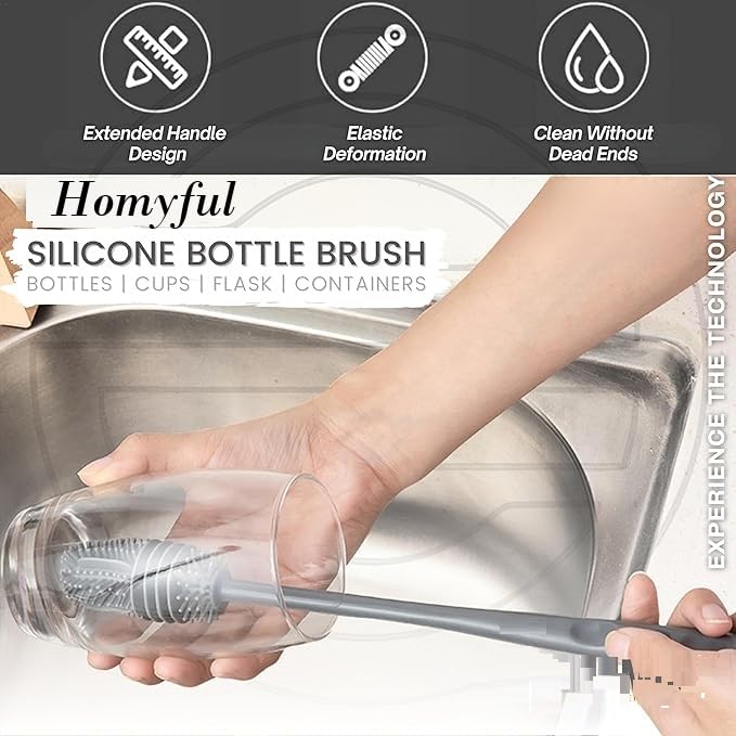 Long Handle Silicone Bottle Cleaner