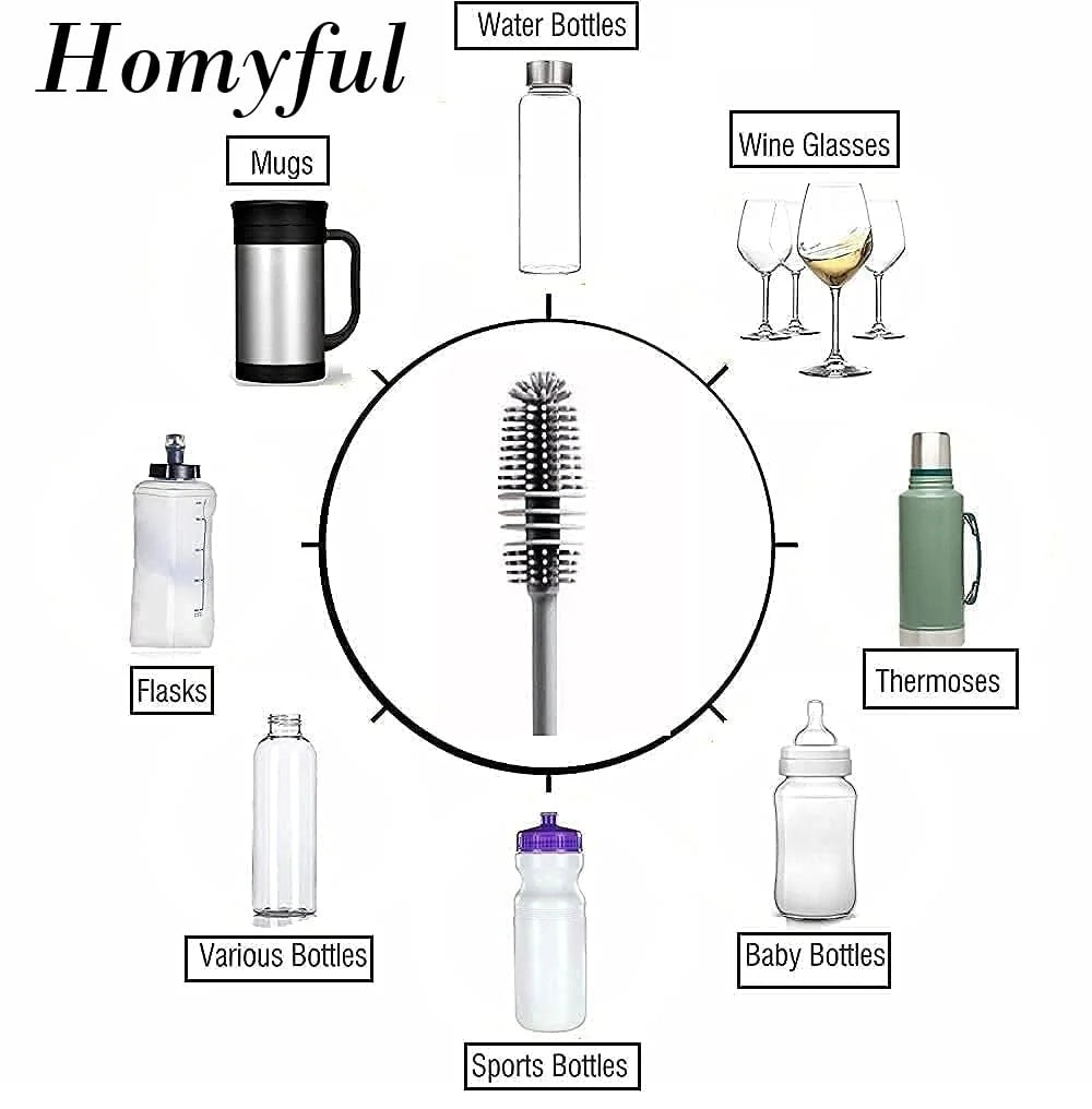 Long Handle Silicone Bottle Cleaner