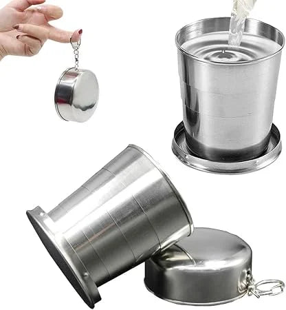 Stainless steel telescopic collapsible foldable water cup