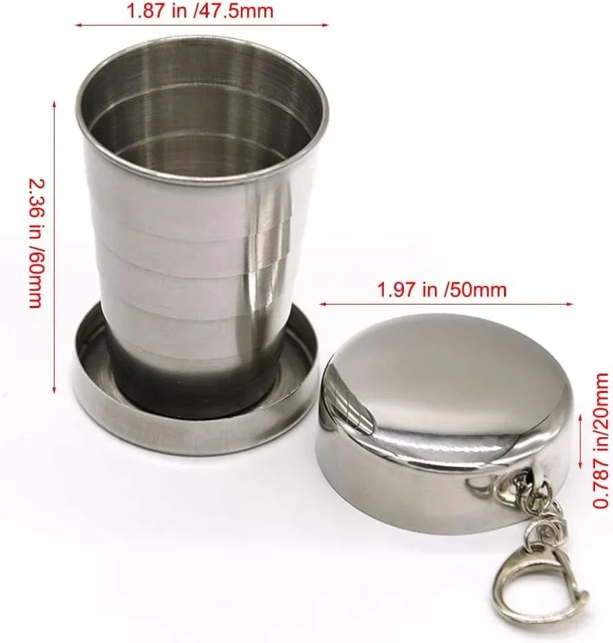Stainless steel telescopic collapsible foldable water cup