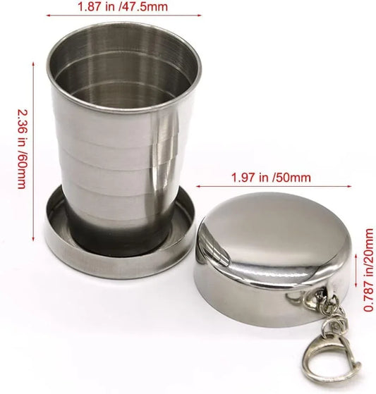 Stainless steel telescopic collapsible foldable water cup
