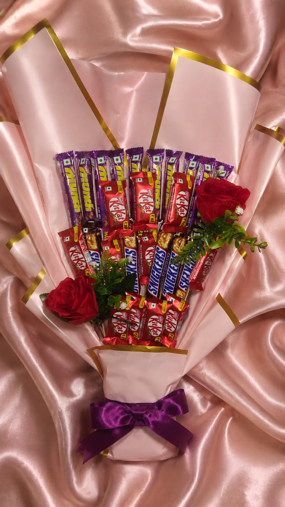 Chocolate and flower bouquet