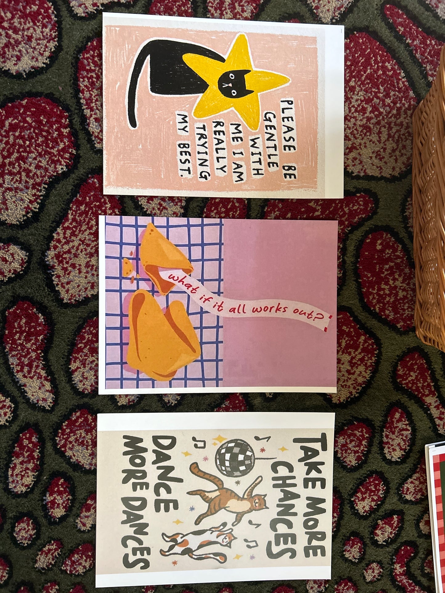 Motivational & Cozy Aesthetic Postcard Set of 3