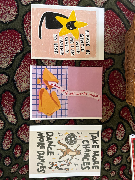 Motivational & Cozy Aesthetic Postcard Set of 3