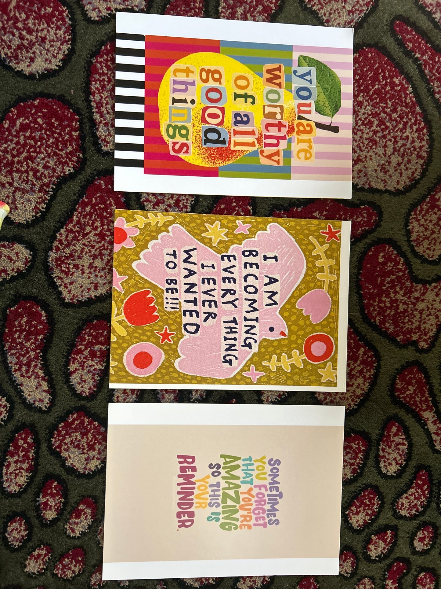 Positive Affirmation Aesthetic Postcard Set of 3