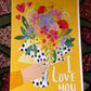 Love & Floral Aesthetic Postcard Set of 3