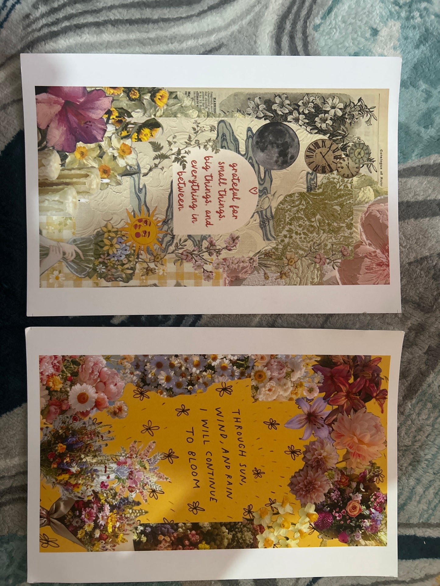 Floral Motivation Aesthetic Postcard Set of 2