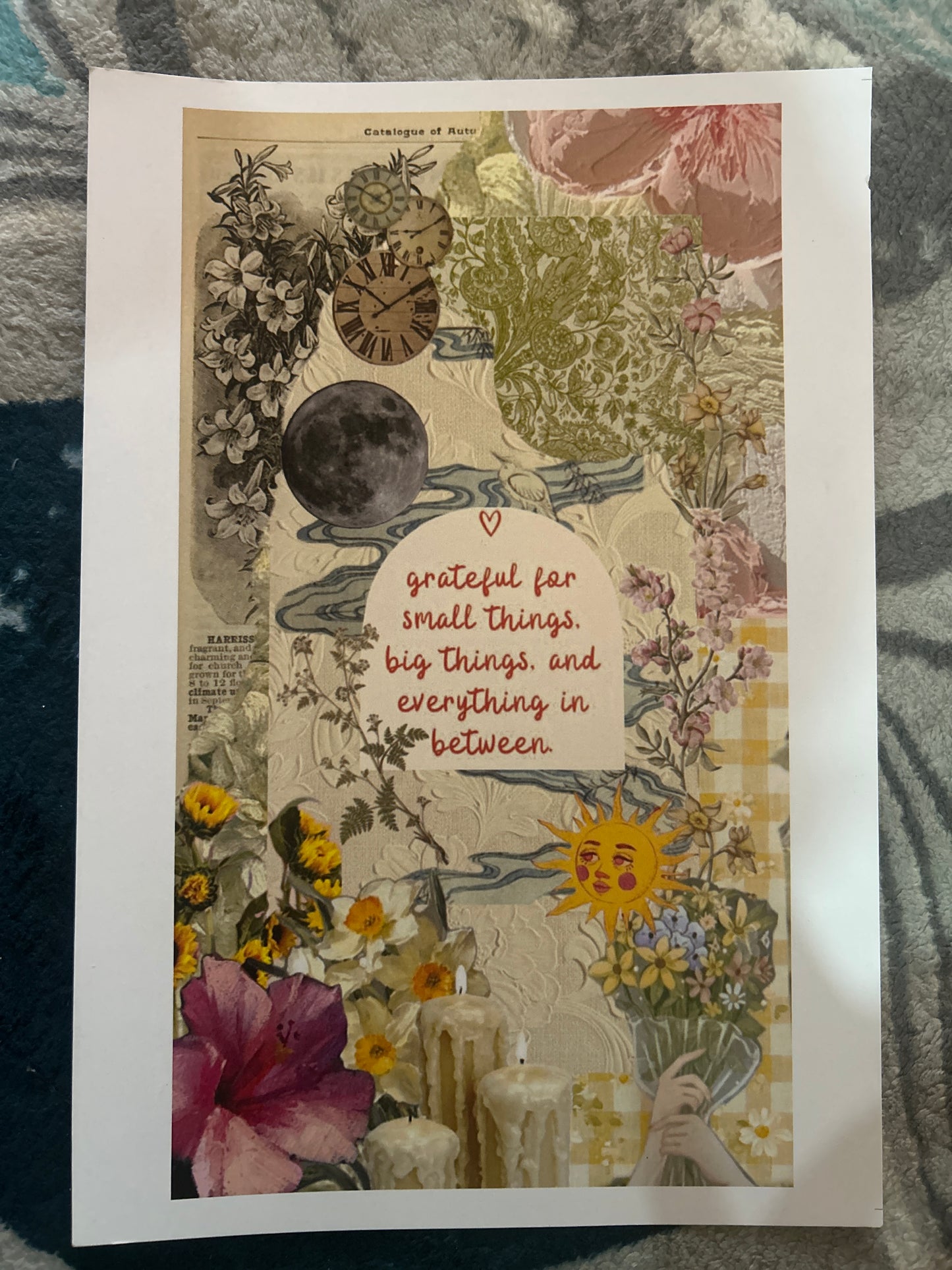 Floral Motivation Aesthetic Postcard Set of 2