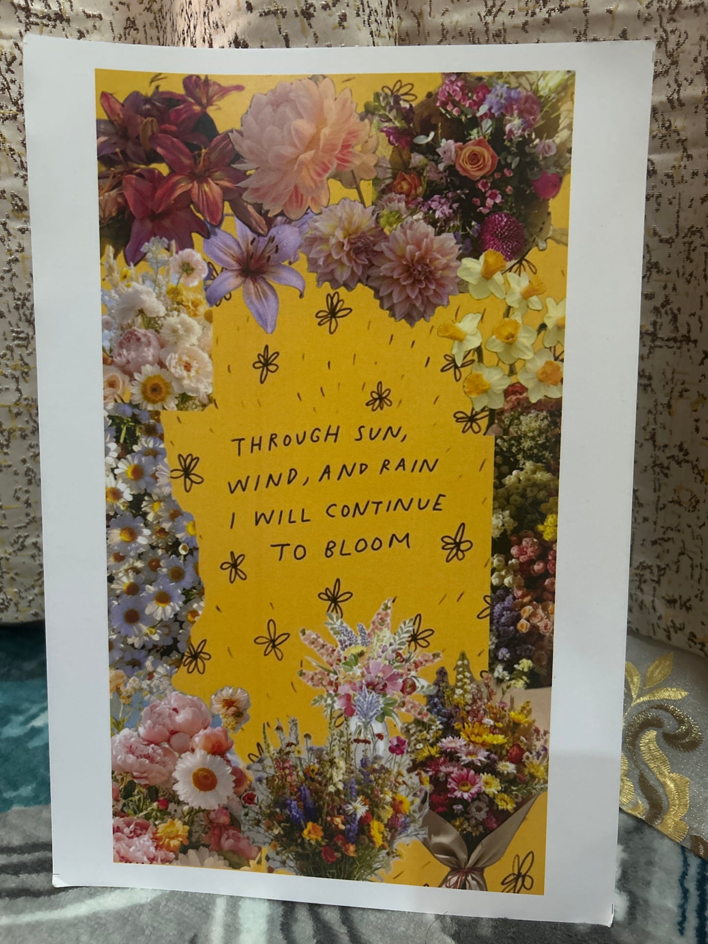 Floral Motivation Aesthetic Postcard Set of 2