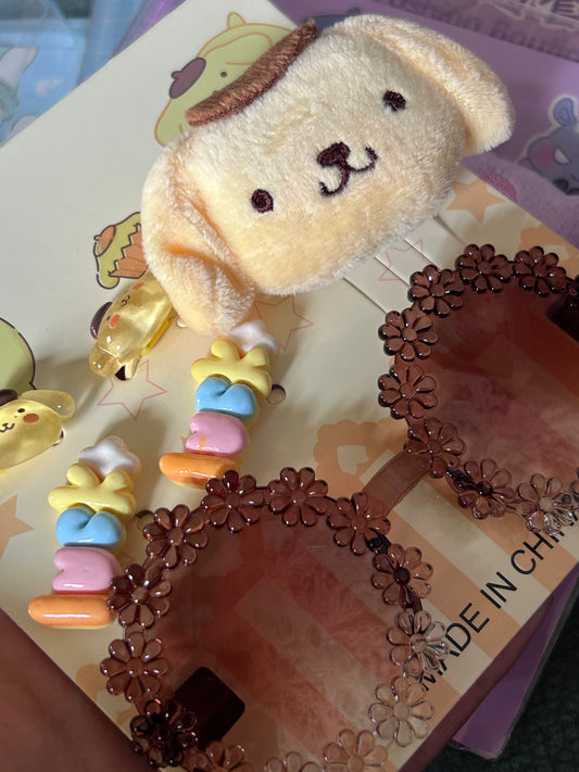 Set of glasses, pin and rubbers for kids