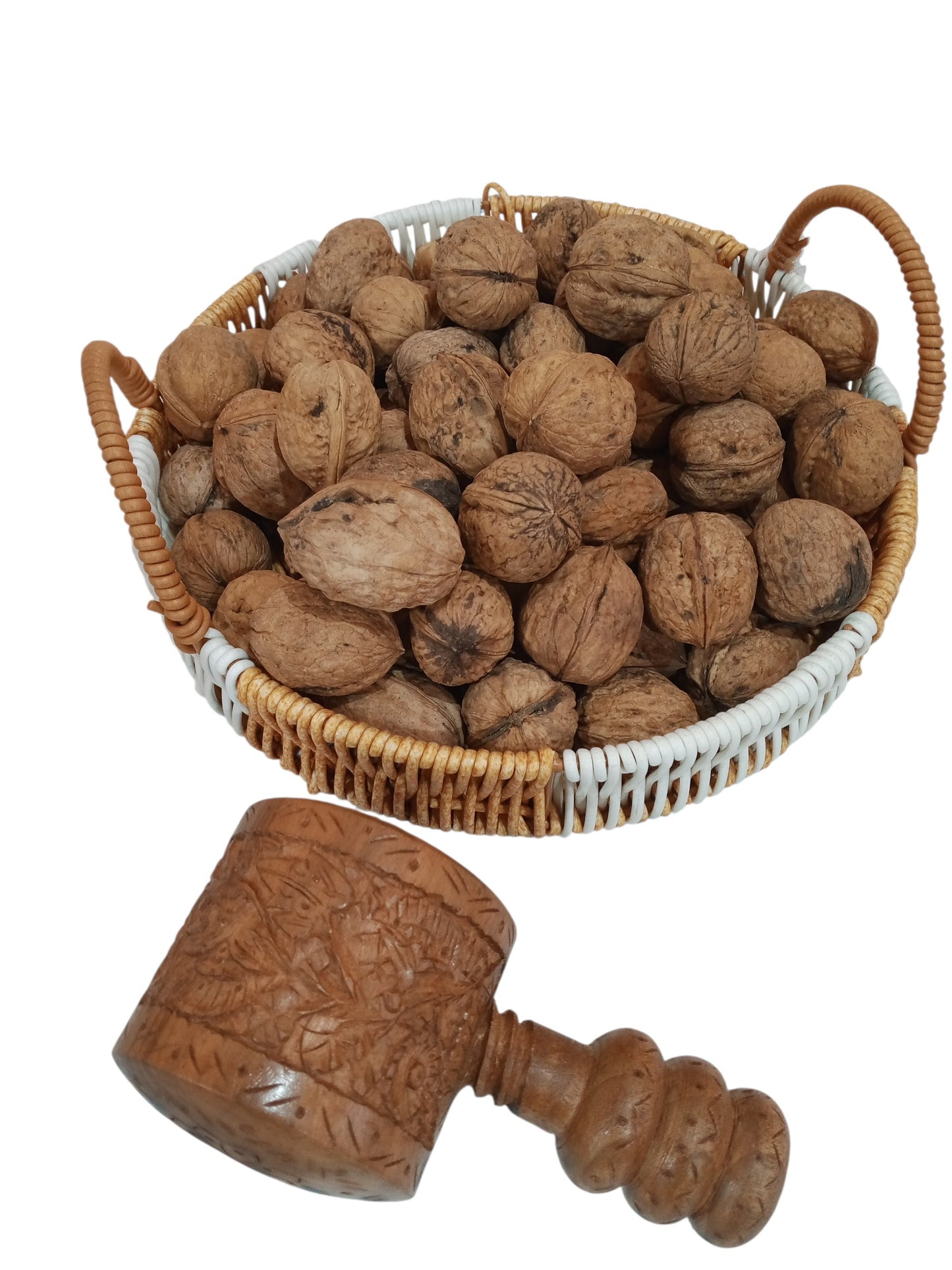 Premium kashmiri walnuts and wooden walnut cracker