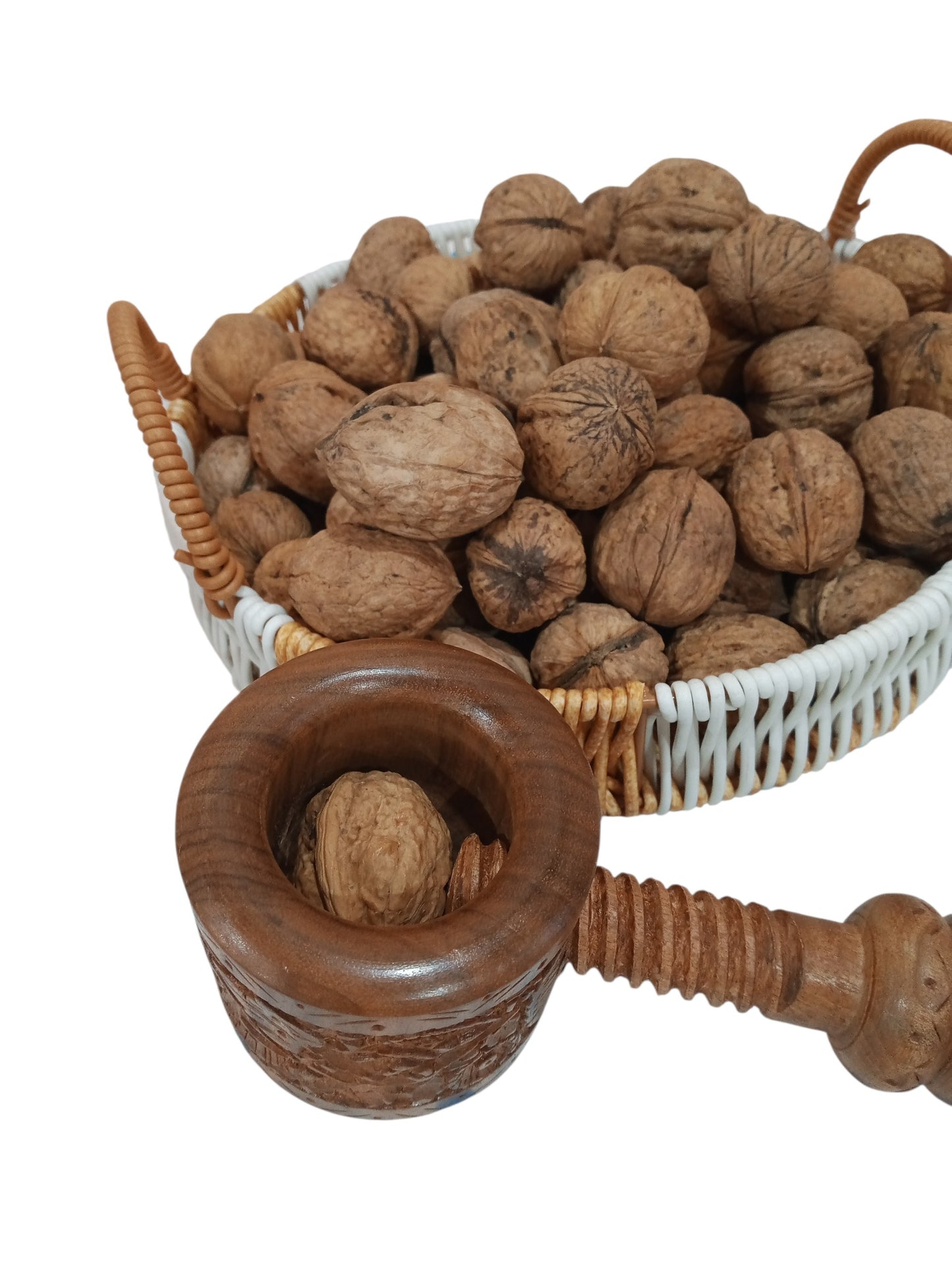 Premium kashmiri walnuts and wooden walnut cracker