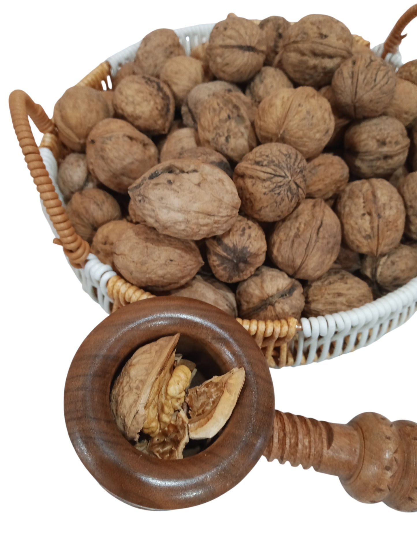 Premium kashmiri walnuts and wooden walnut cracker